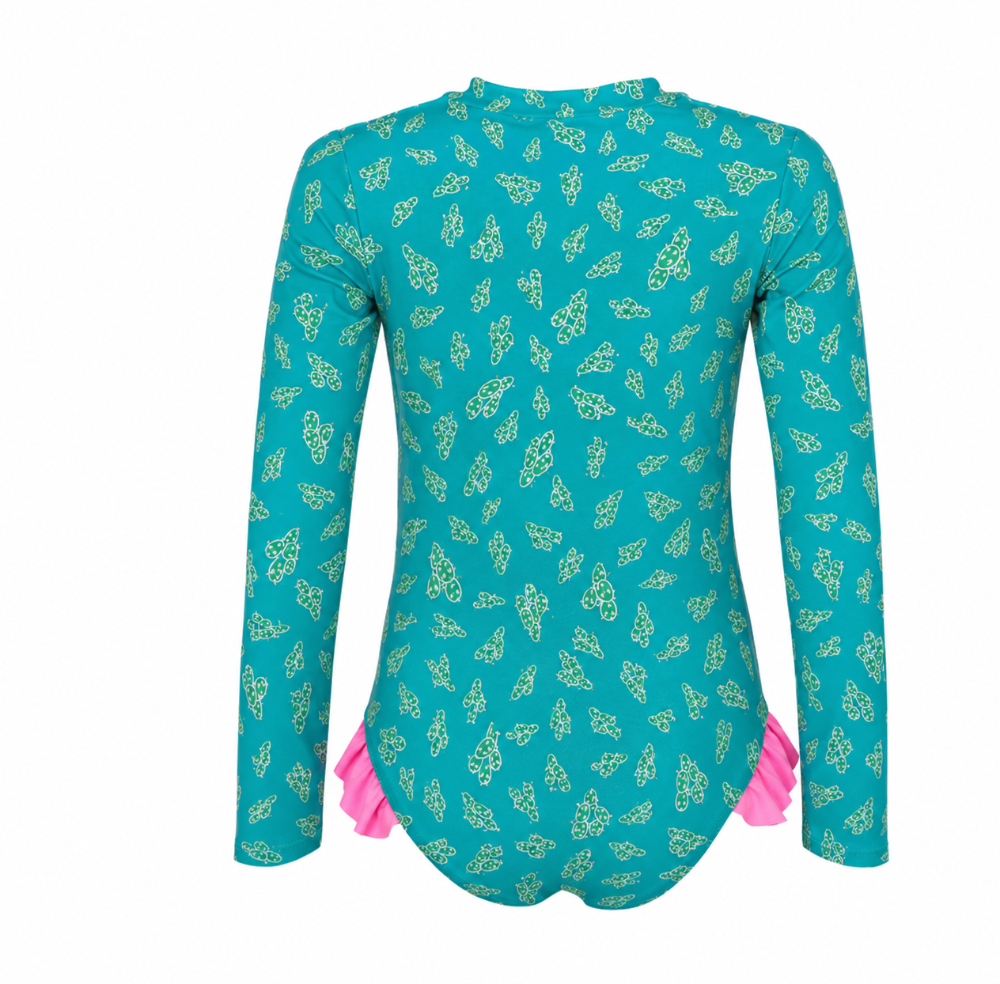 TRAJE DE BAÑO NIÑA MODELO PRICKLEY PINK