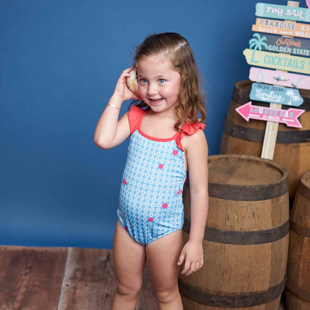 Traje De Baño Niña Blue Origamix