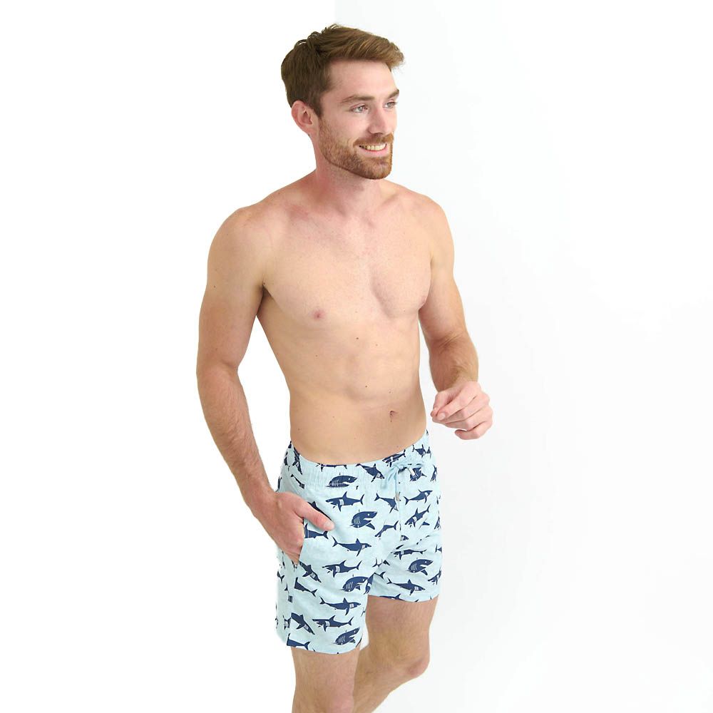 Traje De Baño Hombre Blue Sharks