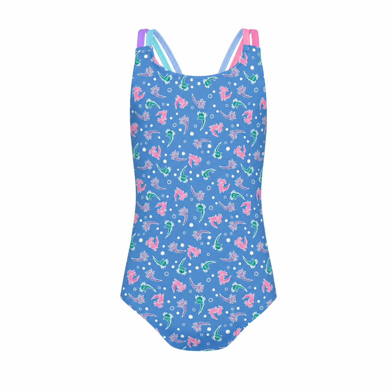 TRAJE DE BAÑO NIÑA MODELO AJOLOTES POP