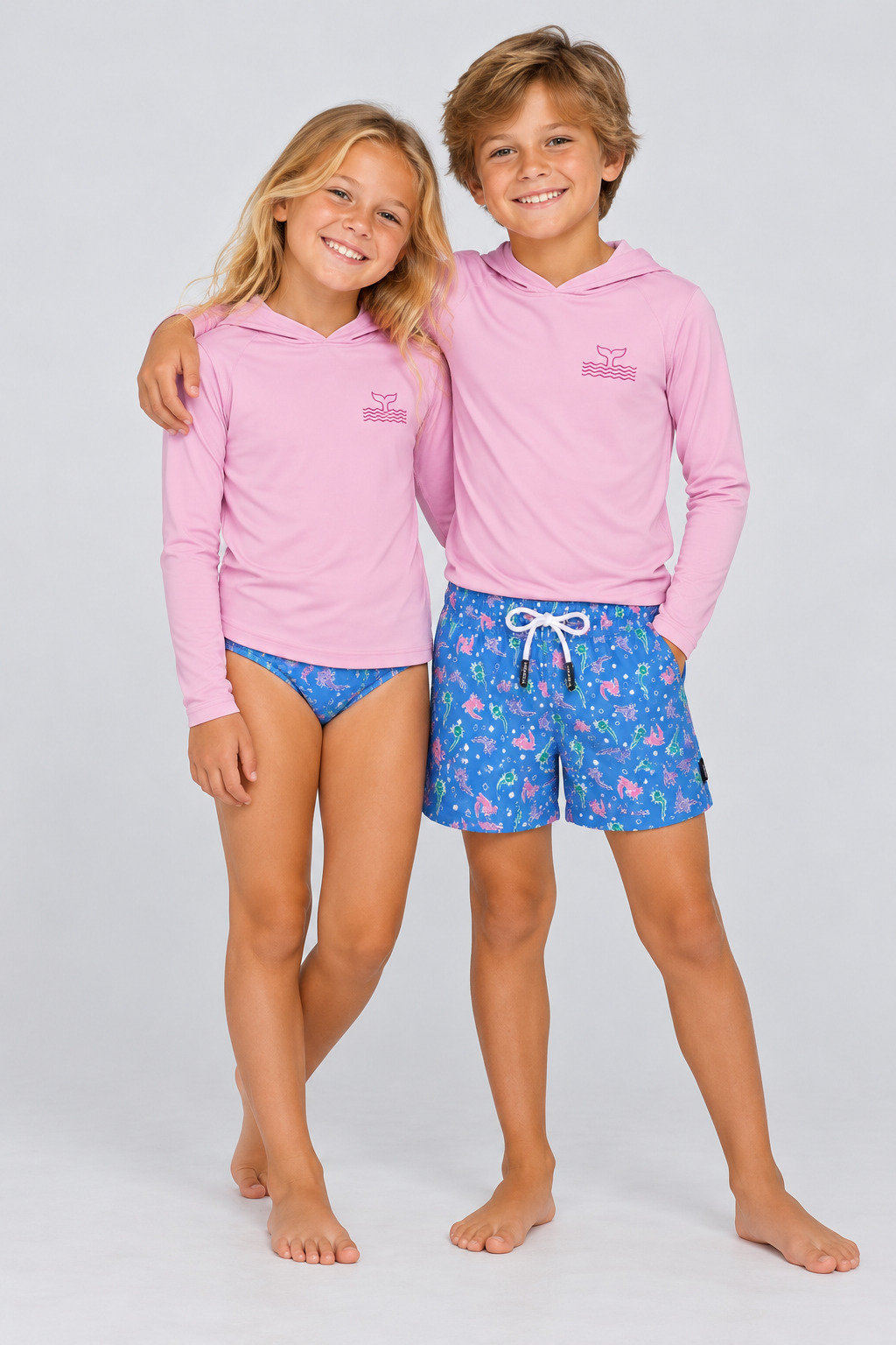 Playera Rashguard rosa para niños