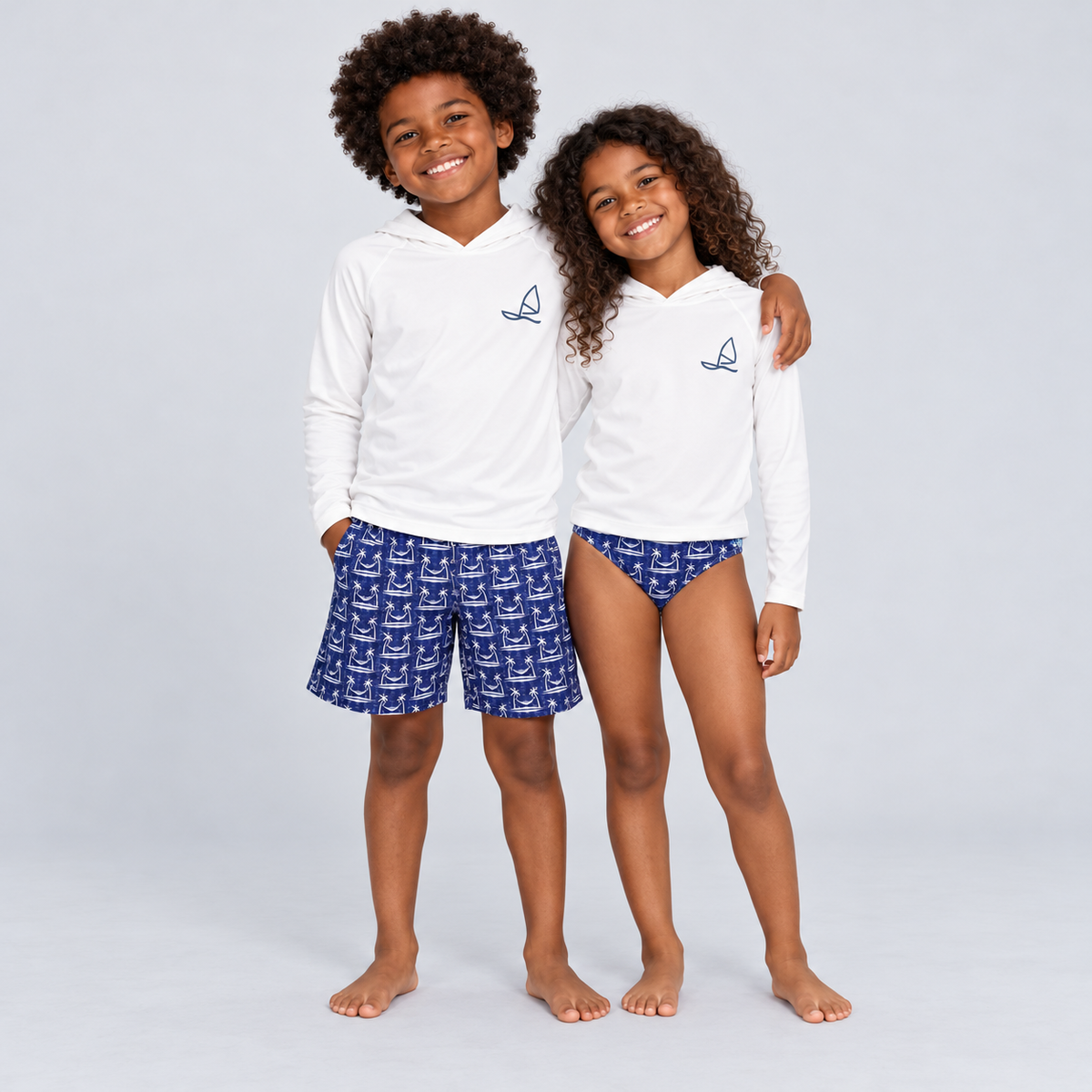 PLAYERA RASHGUARD BLANCA UNISEX PARA NIÑOS