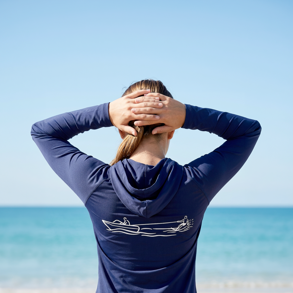 Playera Rashguard aqua para mujer