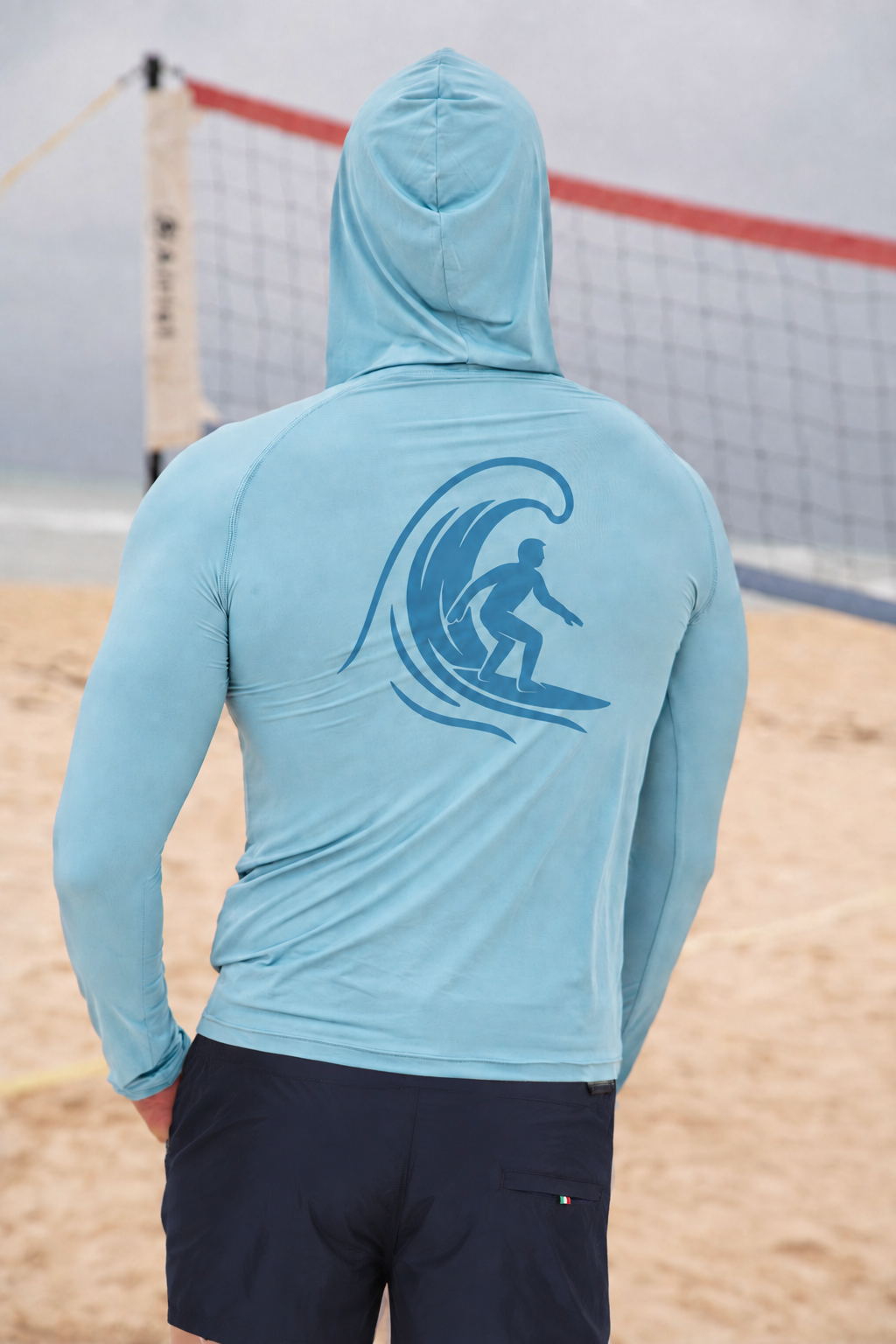 Playera Rashguard azul claro para hombre