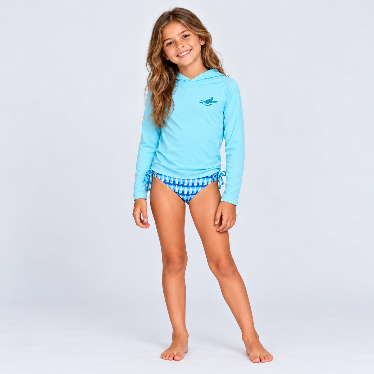 Playera Rashguard azul claro para niño